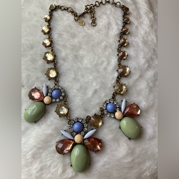 Leslie Danzis Jeweled Bib Statement Necklace - Picture 2 of 7